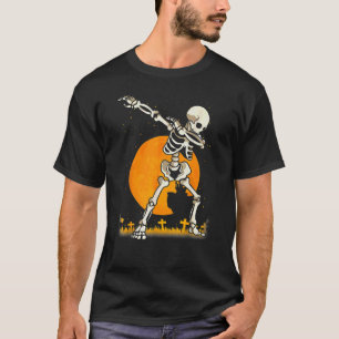 Halloween For Boys Kids Girl Dabbing Skeleton Cos T-Shirt
