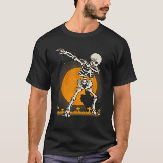 Halloween For Boys Kids Girl Dabbing Skeleton Cost T-Shirt