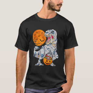 Halloween For Boys Men Dinosaur Rex Mummy Pumpkin T-Shirt