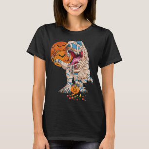 Halloween for Boys Men Dinosaur T rex Mummy Pumpki T-Shirt