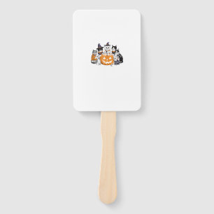 halloween for Cat Cute Kitten Ghost Skeleton Lover Hand Fan
