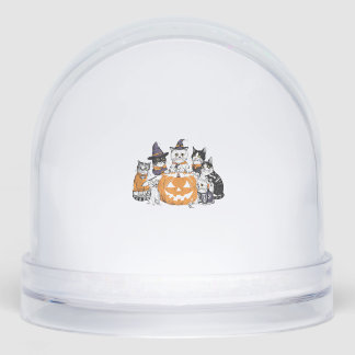 halloween for Cat Cute Kitten Ghost Skeleton Lover Snowglobe
