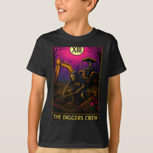 Halloween For Cemetery Workers Digger Truck Constr T-Shirt
