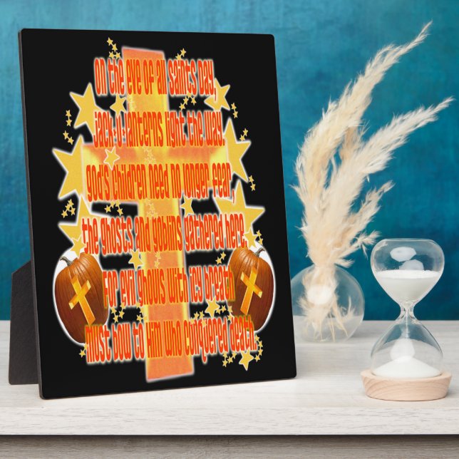 Halloween for Christians (Poem) Plaque (Side)