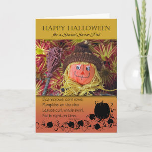 Halloween for Secret Pal, Scarecrow and Poem Card