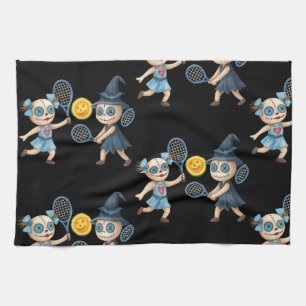 Halloween for Tennis Player  Kitchen Towel