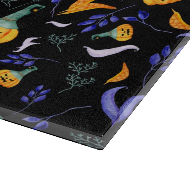 Halloween Forest Glass Cutting Board (Corner)