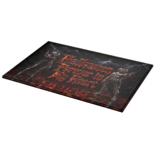 Halloween Forever In My Heart Gothic Pumpkin Jack Cutting Board