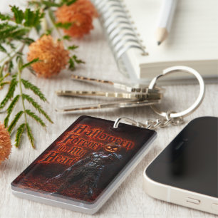 Halloween Forever In My Heart Gothic Pumpkin Jack Keychain