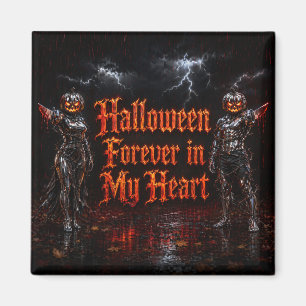 Halloween Forever In My Heart Gothic Pumpkin Jack Magnet