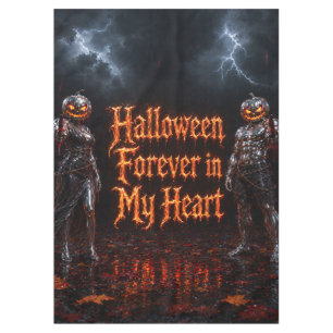 Halloween Forever In My Heart Gothic Pumpkin Jack  Tablecloth