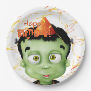 Halloween Frankenstein Monster Kids Birthday Party Paper Plate