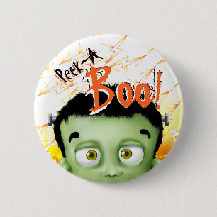 Halloween Frankenstein Monster Peek A Boo 2 Inch Round Button