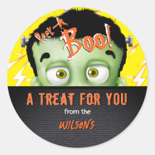Halloween Frankenstein Peek A Boo Candy Bag Tag
