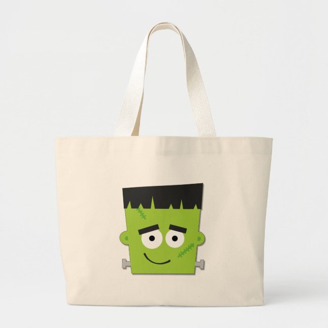 Halloween Frankenstein T-shirts and Gifts Large Tote Bag (Front)