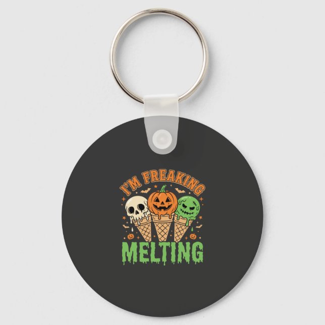 Halloween Freaking Melting Ice Cream Keychain (Front)
