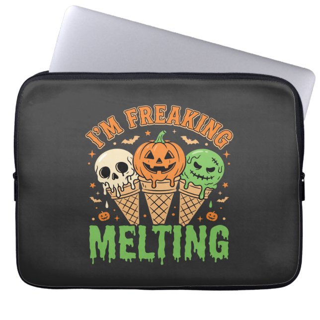 Halloween Freaking Melting Ice Cream Laptop Sleeve (Front)