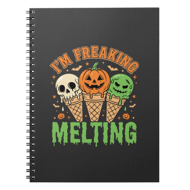 Halloween Freaking Melting Ice Cream Notebook (Front)