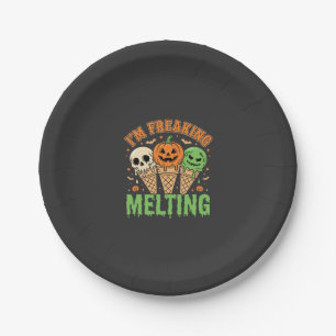 Halloween Freaking Melting Ice Cream Paper Plate
