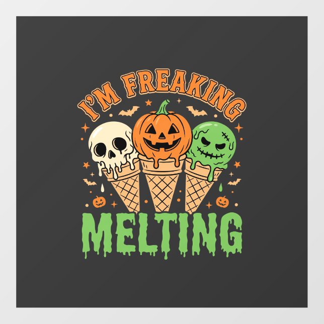 Halloween Freaking Melting Ice Cream Window Cling (Sheet)