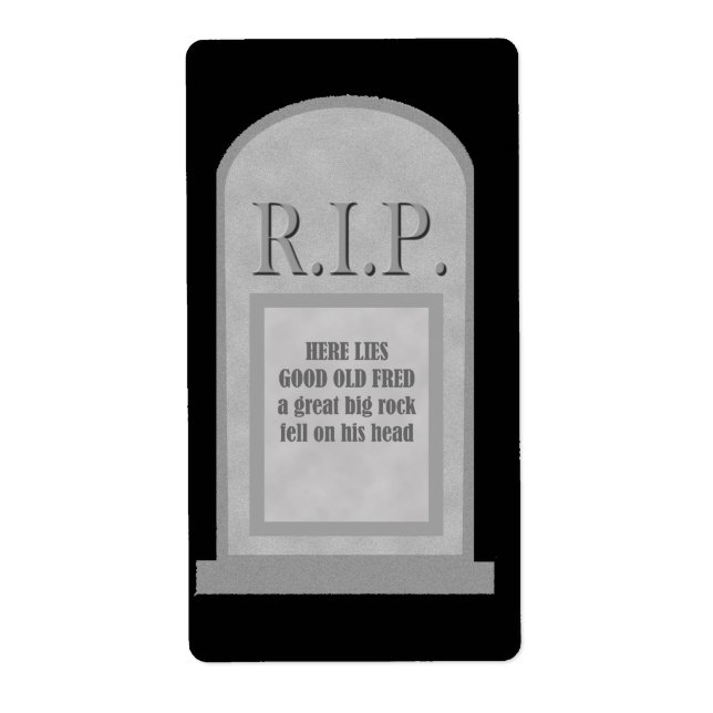 Halloween Fred Tombstone Étiquette (Devant)