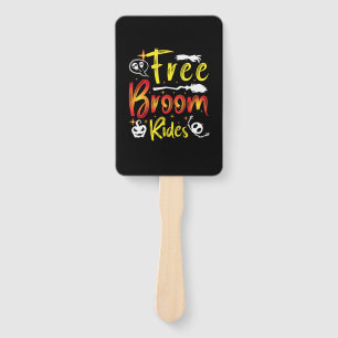 Halloween Free Broom Rides Birthday Hand Fan