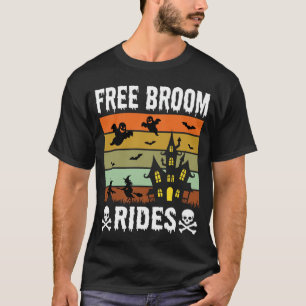 Halloween Free Broom Rides Haunted House Graphic T-Shirt