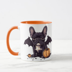 Halloween French Bulldog Bat Wings Pumpkins Mug