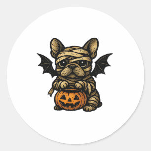 Halloween French Bulldog � Cute Spooky Dog Art Cla Classic Round Sticker