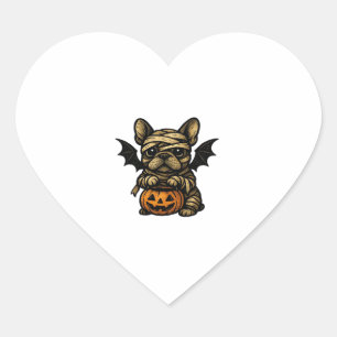 Halloween French Bulldog � Cute Spooky Dog Art Cla Heart Sticker