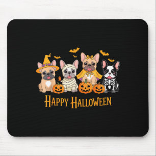 Halloween French Bulldog Dogs Pumpkin Funny  Mouse Pad