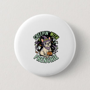 Halloween French Bulldog Spooky Companion 2 Inch Round Button