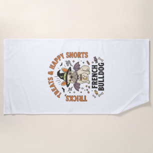 Halloween French Bulldog Trickster Beach Towel