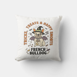 Halloween French Bulldog Trickster Throw Pillow
