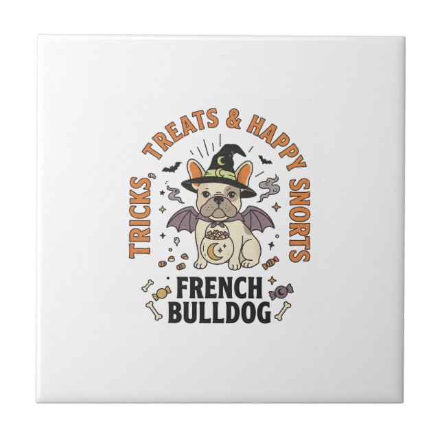 Halloween French Bulldog Trickster Tile (Front)