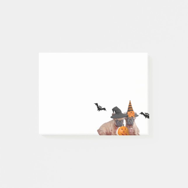 Halloween French Bulldogs Post it notes (Front)