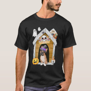 Halloween Frenchie Dog Witch Haunted House T-Shirt
