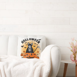 Halloween Frenchie Throw Pillow
