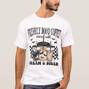 Halloween Freshly Boo'D Coffee Served With Scream T-Shirt