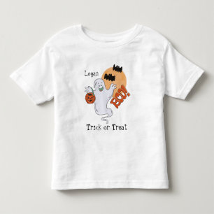 Halloween Friendly Ghost Personalized Toddler T-shirt