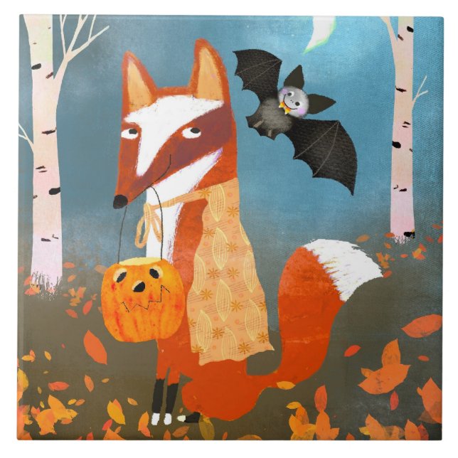 Halloween Friends Ceramic Kitchen Tile (Front)