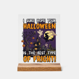 Halloween Fright Haunted House Witch Ghost_1 Acrylic Sign