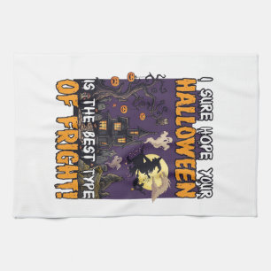 Halloween Fright Haunted House Witch Ghost_1 Kitchen Towel