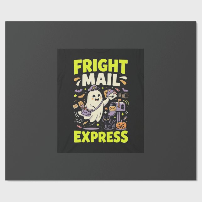 Halloween Fright Mail Express Wrapping Paper (Flat)