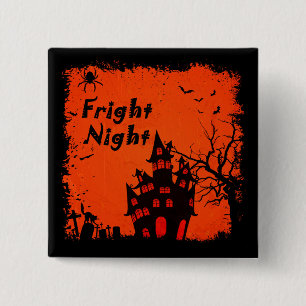 Halloween Fright Night 2 Inch Square Button