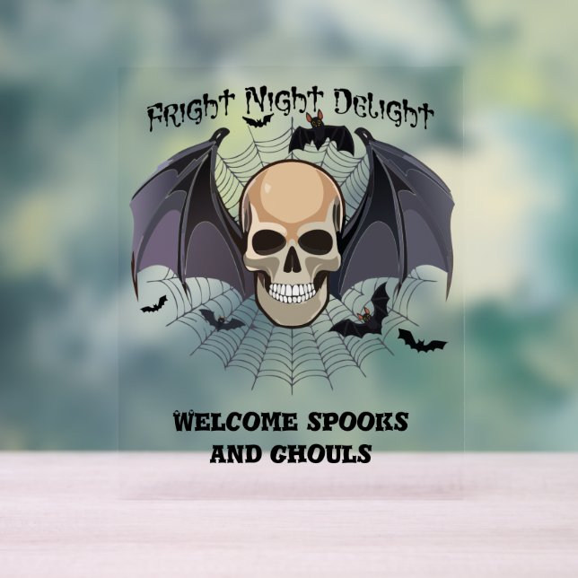 Halloween Fright Night Delight Acrylic Sign (Neutral)