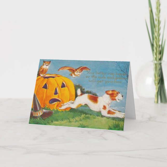 Halloween Frightened Dog Card (Front)