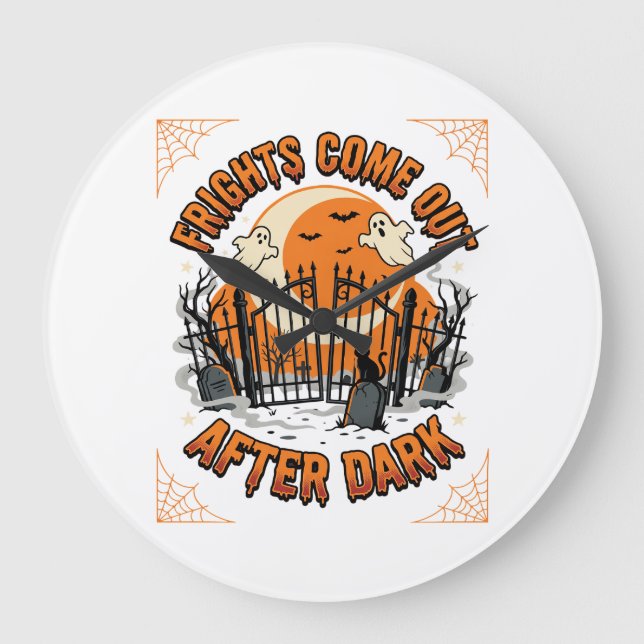 Halloween Frights After Dark Large Clock (Front)