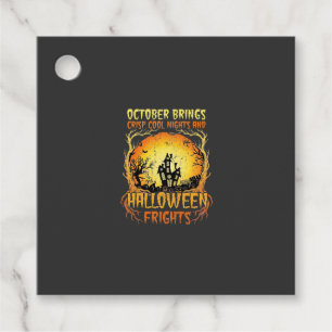 Halloween Frights Haunted House Full Moon Pumpkins Favour Tags