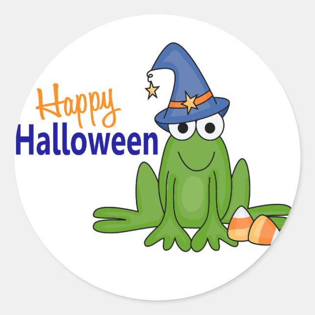 Halloween Frog Classic Round Sticker (Front)